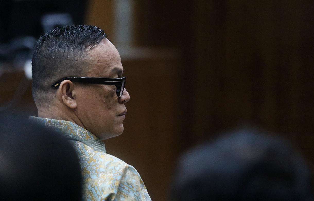 Terdakwa kasus dugaan pemerasan dalam pengurusan sertifikat K3 di Kementerian Ketenagakerjaan Immanuel Ebenezer menjalani sidang pembacaan dakwaan di Pengadilan Tipikor, Jakarta, Senin (19/1/2026). (Beritanasional.com/Oke Atmaja)
