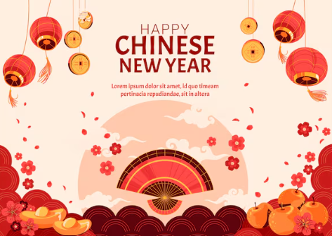 Ilustrasi tahun baru China/Imlek (BeritaNasional/freepik)
