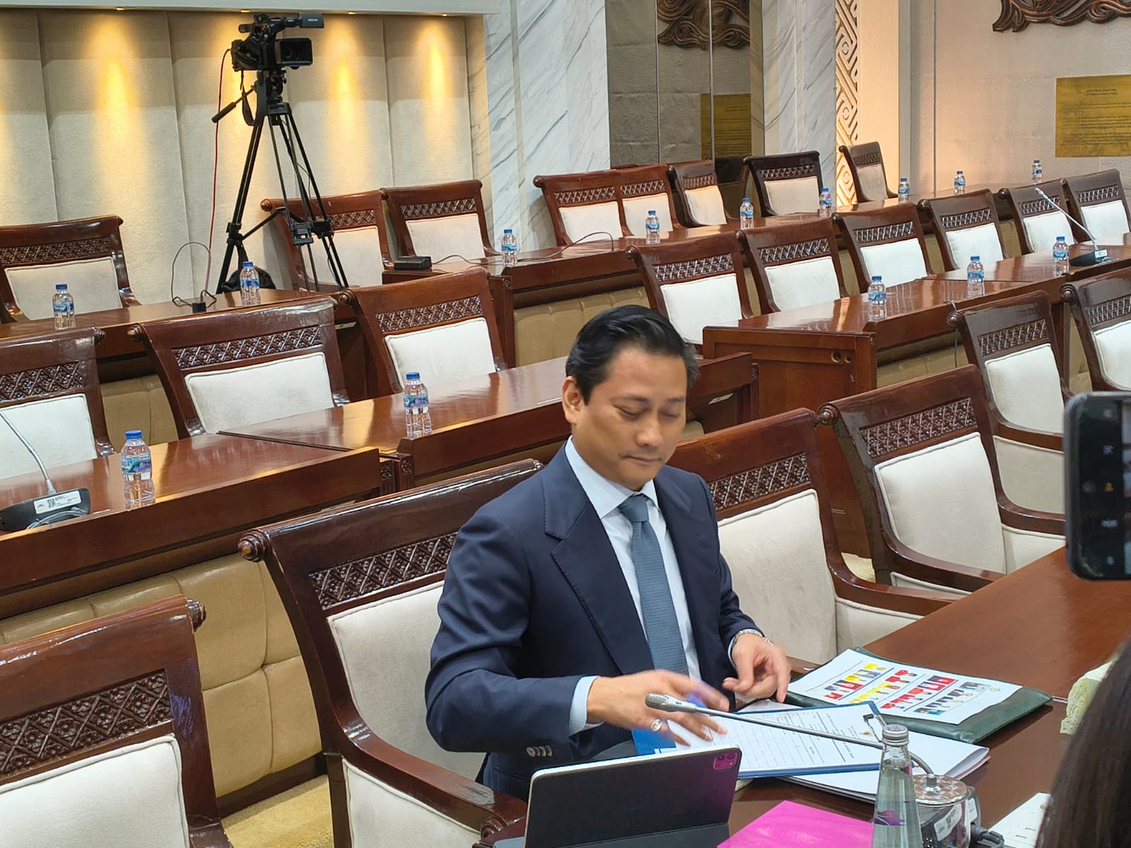 Thomas Djiwandono Jalani Fit and Proper Test Calon Deputi Gubernur BI. (BeritaNasional/Ahda)