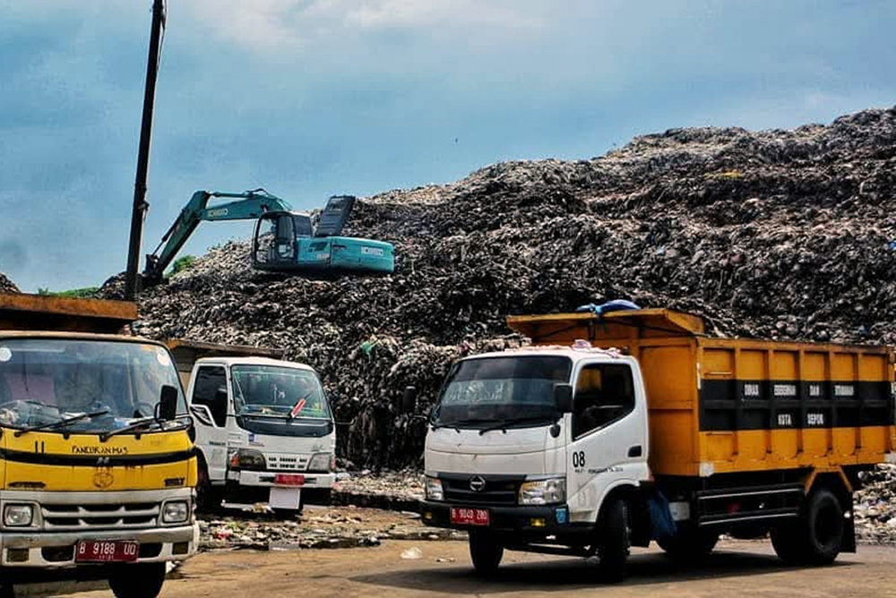 Suasana TPA samapah di Ciayung, Depok, Jawa Barat. (BeritaNasional/Elvis Sendouw)