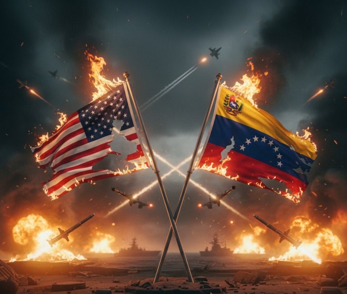Venezuela dibombardir AS, Maduro nyatakan darurat militer. (BeritaNasional/Gemini AI-Kiswondari)