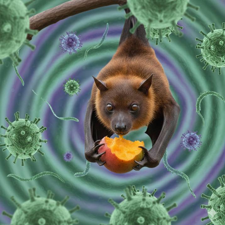 Ilustrasi virus Nipah. (BeritaNasional/Gemini AI-Kiswondari)