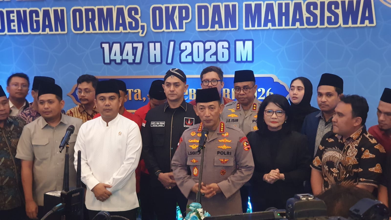 Kapolri Jenderal Listyo Sigit Prabowo (tengah) di Auditorium PTIK. (BeritaNasional/Bachtiarudin Alam)