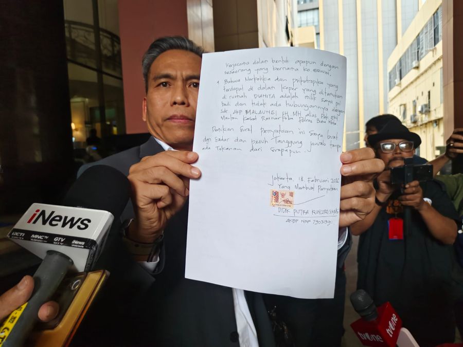 Surat pernyataan yang ditulis AKBP Didik Putra Kuncoro.
