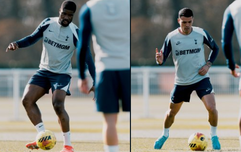 Kevin Danso dan Pedro Porro sudah kembali berlatih bersama Spurs. (Foto/X Tottenham)
