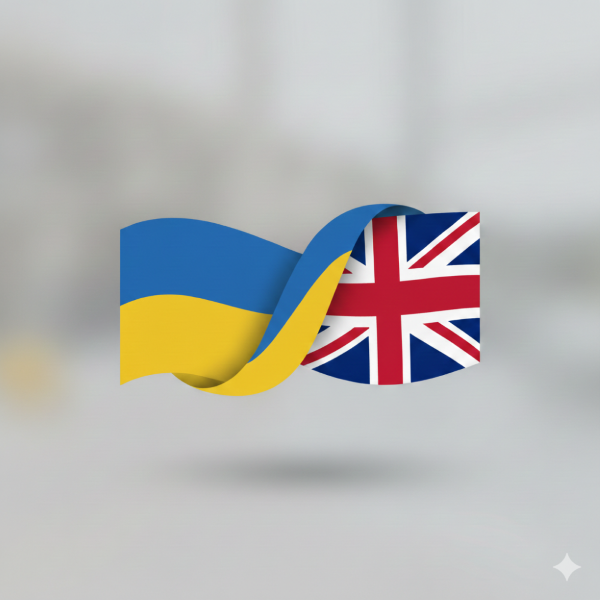 Ilustrasi bendera negara Ukraina-Inggris. (Foto/Gemini Nano Banana)