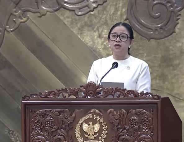 Ketua DPR RI Puan Maharani membacakan pidato penutupan masa sidang DPR, Kamis (19/2/2026). (BeritaNasional/YT DPR)