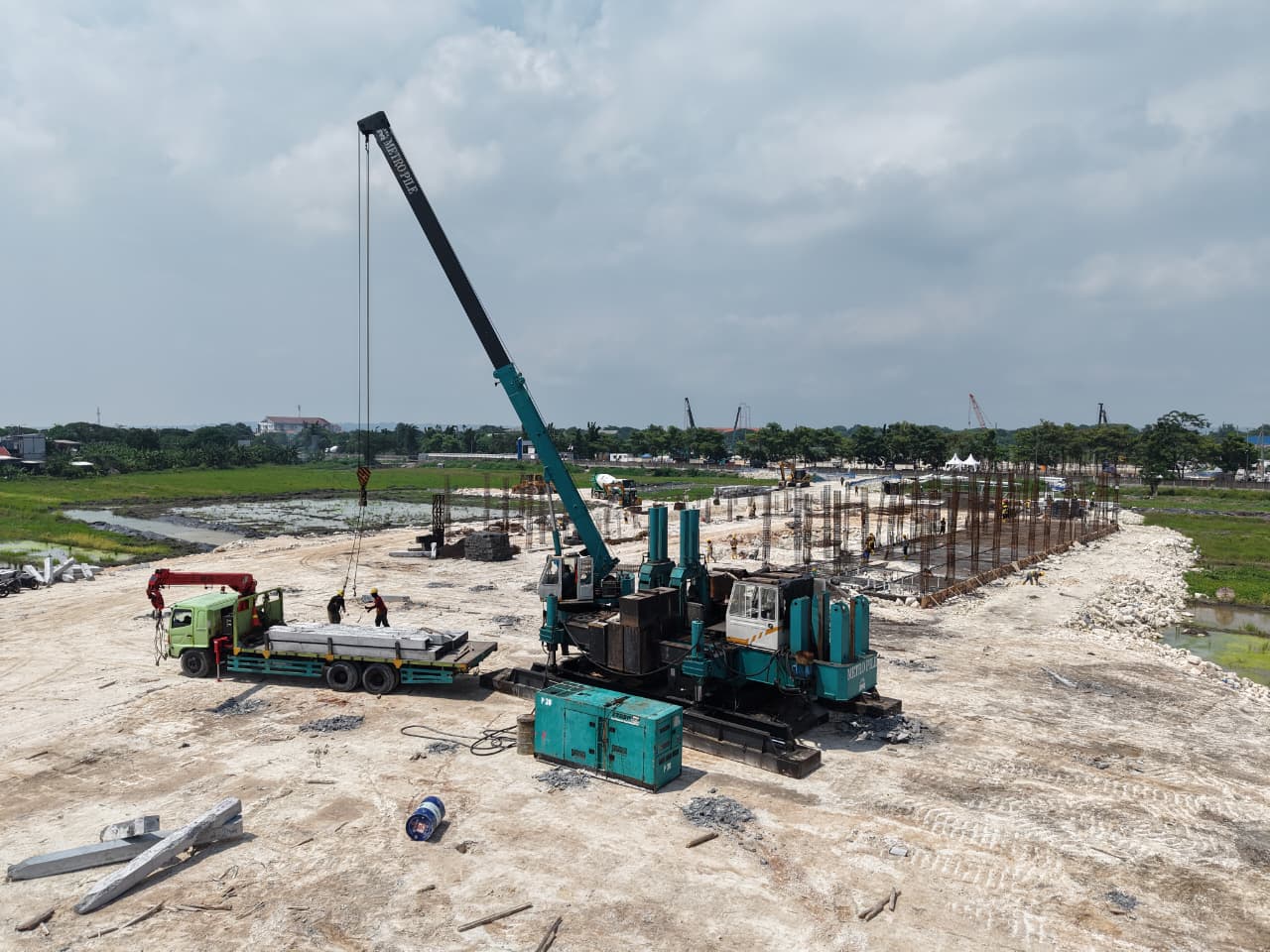 Pembangunan gedung Sekolah Rakyat di Jawa Timur. (BeritaNasional/dok Kemen PU)