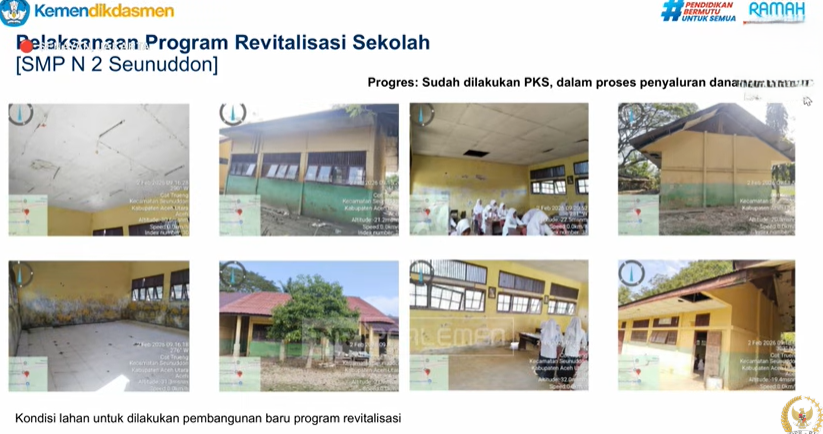 Mendikdasmen Abdul Mu'ti paparkan progess revitalisasi sekolah terdampak bencana di Sumatera. (BeritaNasional/YT DPR)