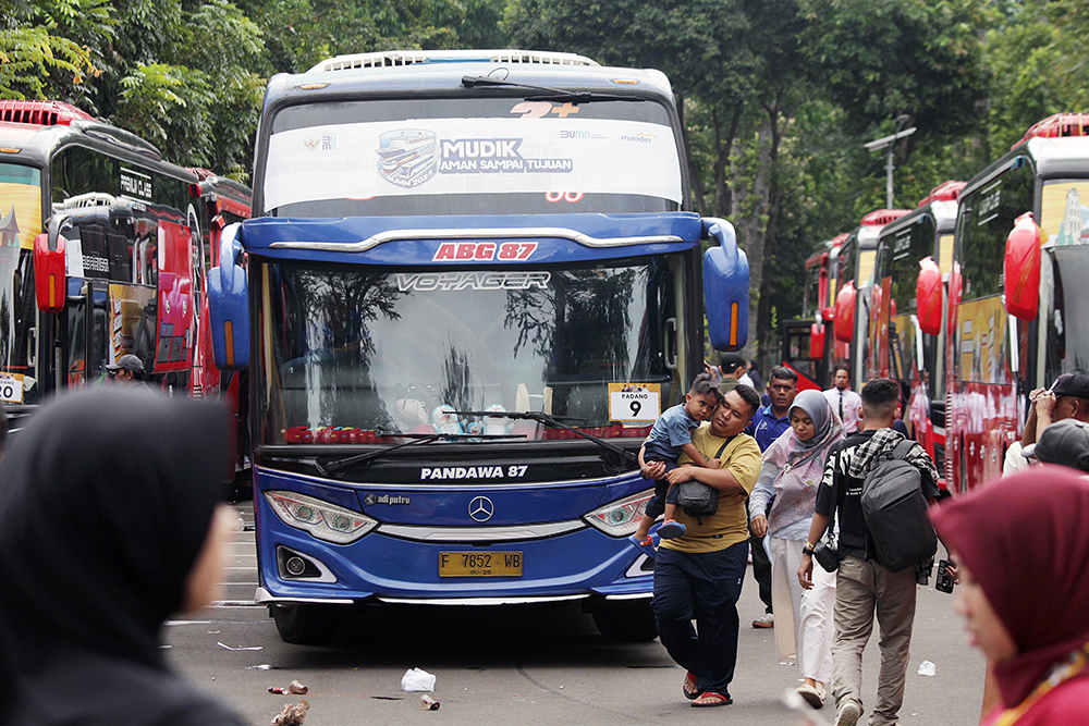 Ilustrasi bus mudik gratis 2026. (BeritaNasional/Elvis Sendouw)