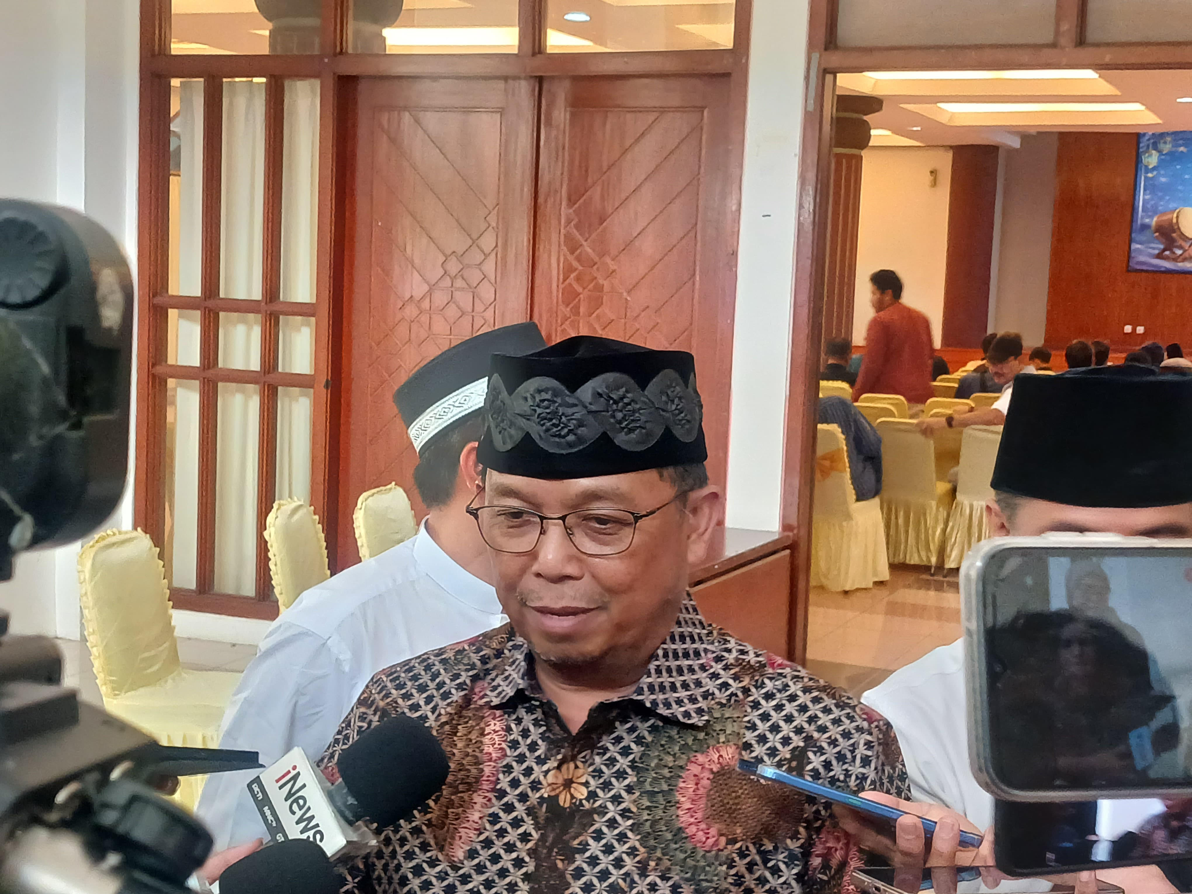Sekjen Partai Demokrat Herman Khaeron saat diwawancarai. (BeritaNasional/Ahda)