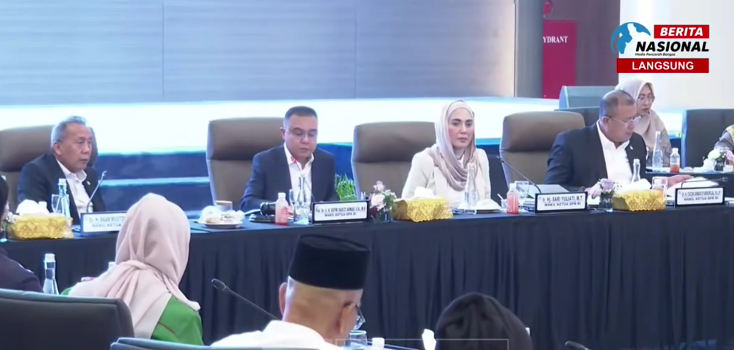 Rapat Koordinasi Satuan Tugas Pemulihan Bencana bersama pemerintah. (Foto/tangkapan layar)