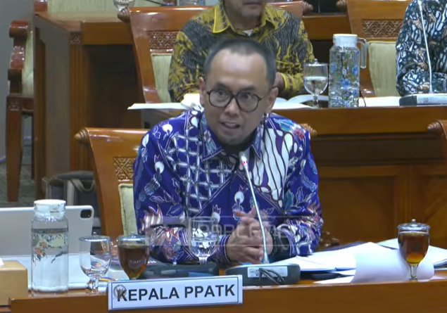 Kepala PPATK Ivan Yustiavandana dalam Raker Komisi III DPR. (BeritaNasional/YouTuber TVR Parlemen)
