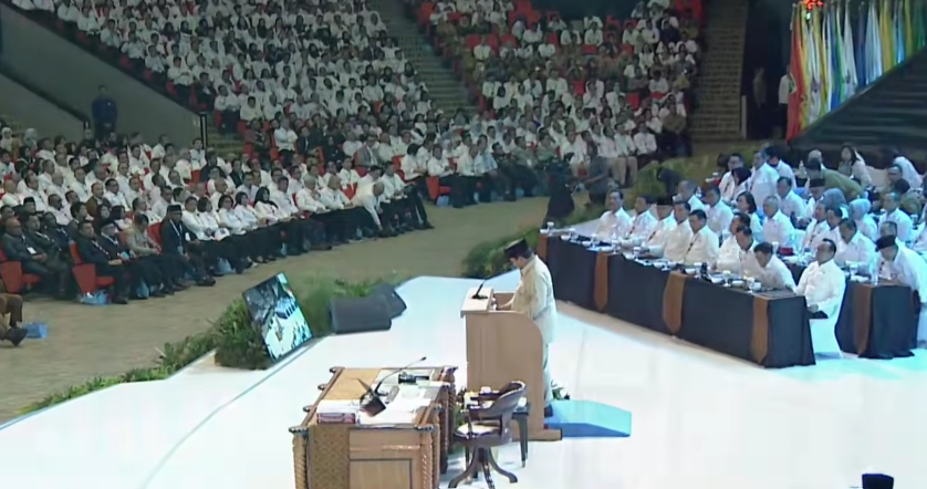 Presiden Prabowo Subianto saat berpidato di Rakornas 2026. (Foto/YouTube Setpres)