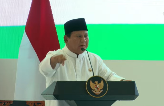 Presiden Prabowo Subianto hadiri acara doa bersama dan pengukuhan pengurus MUI di Masjid Istiqlal, Jakarta, Sabtu (7/2/2026). (BeritaNasional/YouTube PWNU)