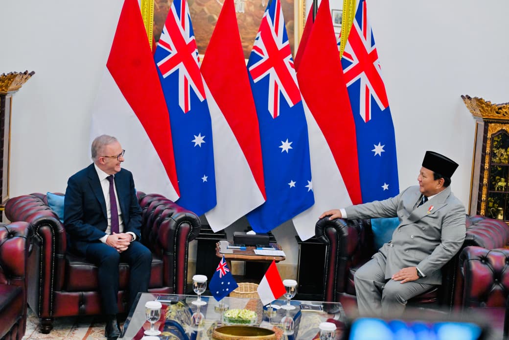 Pertemuan bilateral Presiden RI Prabowo Subianto dengan PM Australia Anthony Albanese di Istana Merdeka, Jumat (6/2/2026). (BeritaNasional/BPMI Setpres)