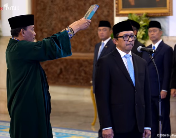 Juda Agung dilantik Presiden Prabowo sebagai Wamenkeu RI. (BeritaNasional/YouTube BPMI Setpres)
