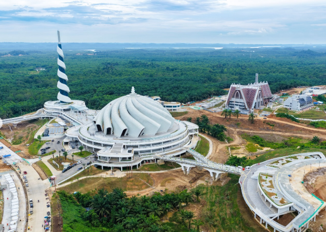 Masjid IKN di wilayah Kecamatan Sepaku, Kabupaten Penajam Paser Utara, Provinsi Kalimantan Timur. (BeritaNasional/IG IKN)