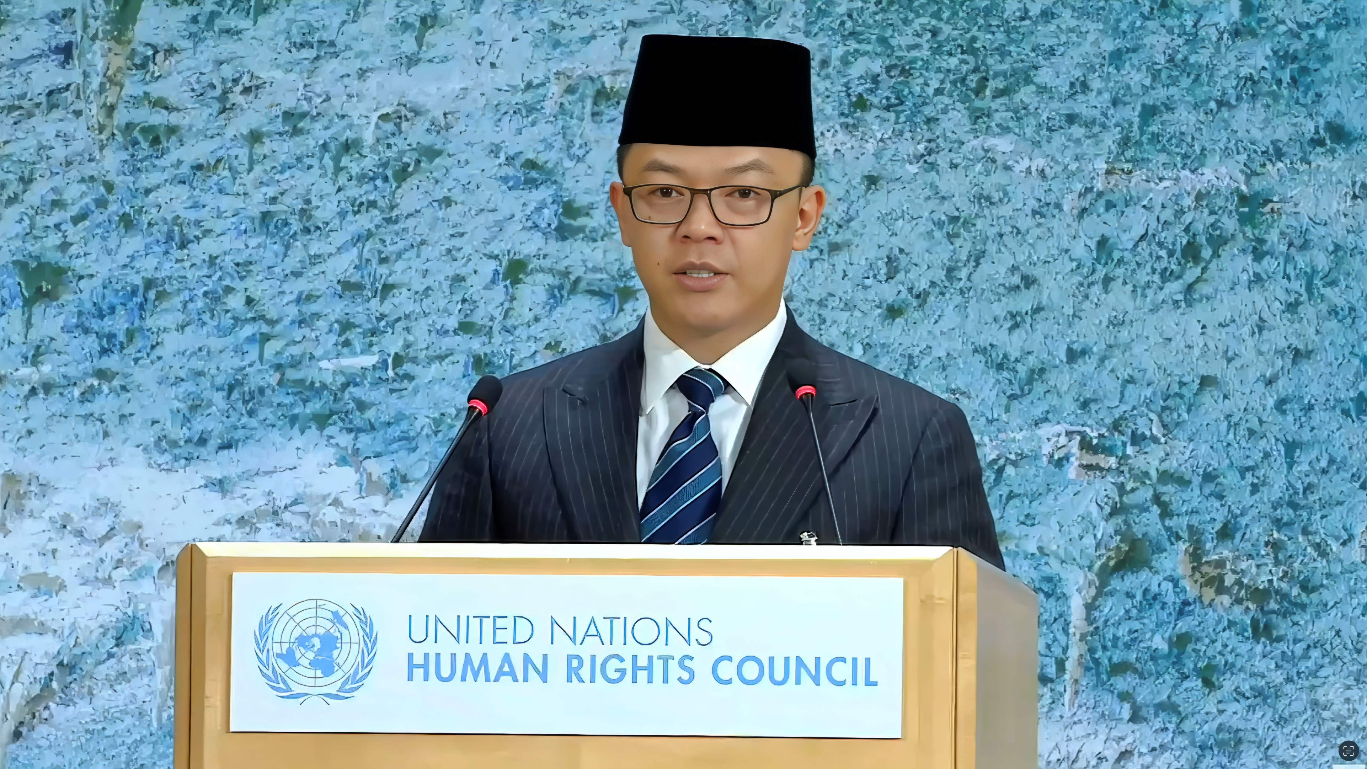 Menlu RI Sugiono dalam High Level Segment ke-61 Dewan HAM PBB di Jenewa, Senin (23/2/2026). (BeritaNasional/Kemlu)