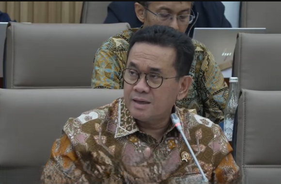 Mendag Budi Santoso dalam Raker Komisi VI DPR. (BeritaNasional/YouTube TVR Parlemen)