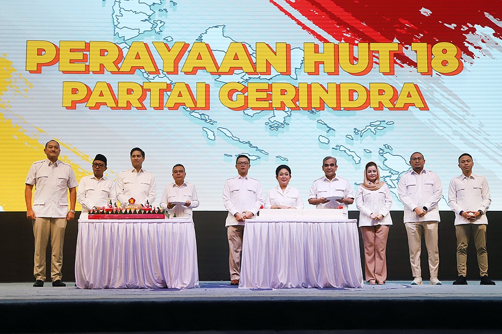 Perayaan HUT Ke-18 Gerindra. (BeritaNasional/Elvis Sendouw)