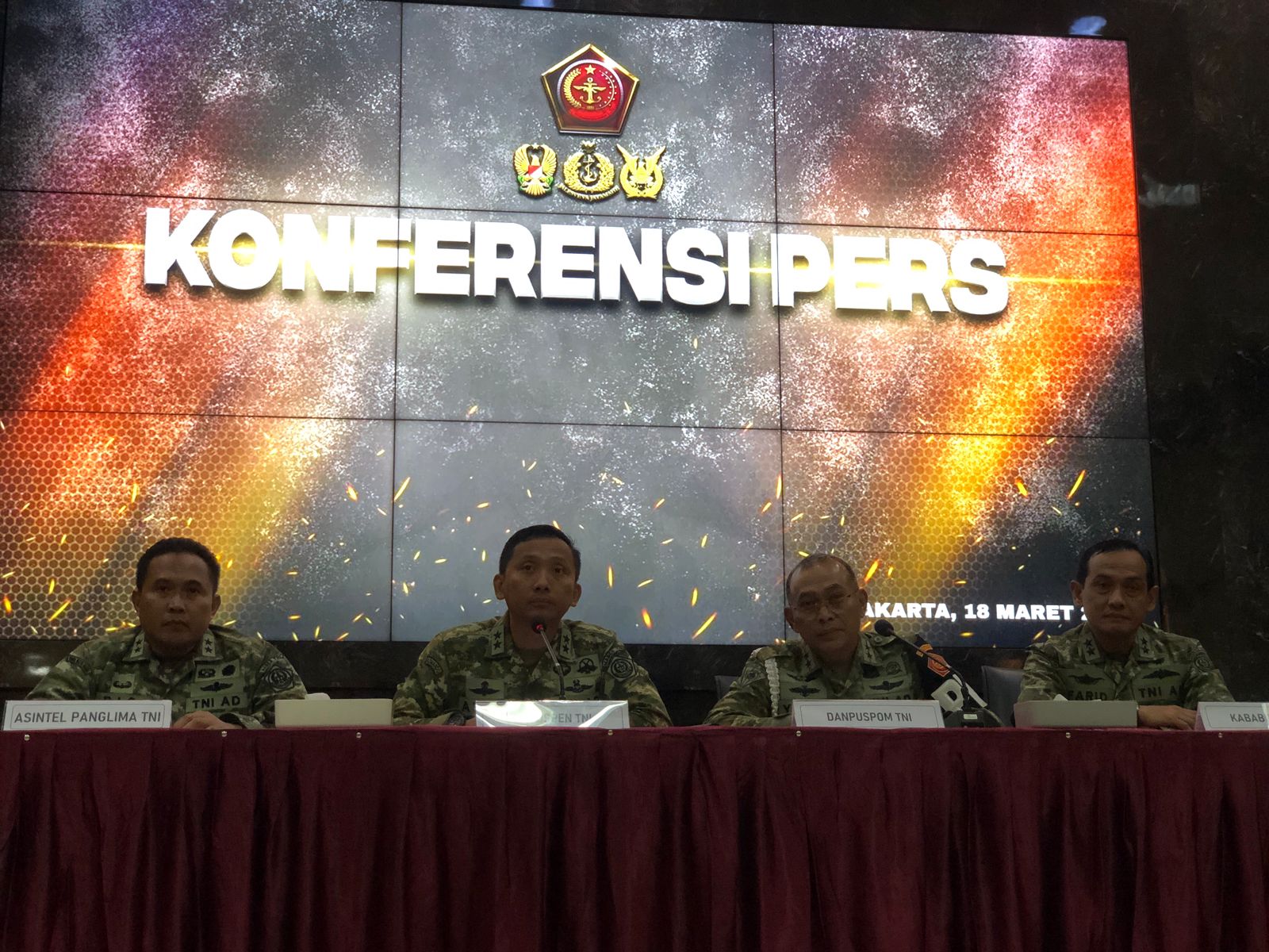 Komandan Puspom (Danpuspom) TNI, Mayjen Yusri Nuryanto saat jumpa pers di Mabes TNI. (BeritaNasional/Bachtiar)