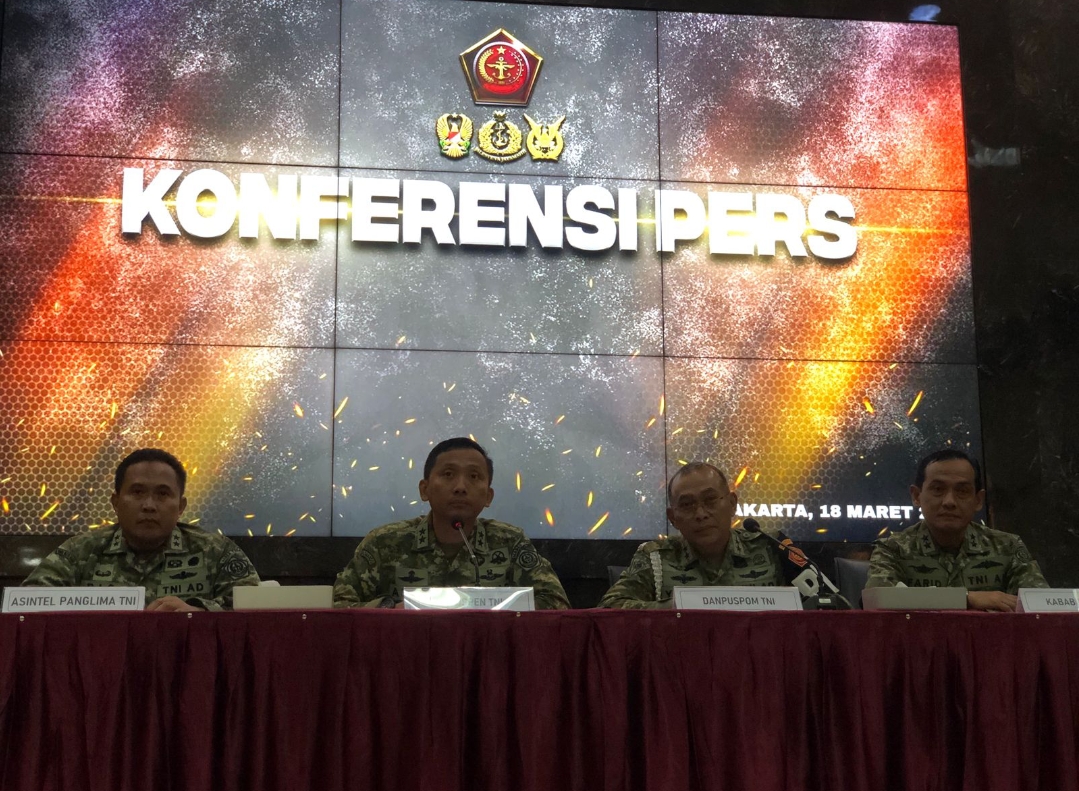 Komandan Puspom (Danpuspom) TNI, Mayjen Yusri Nuryanto saat jumpa pers di Mabes TNI. (BeritaNasional/Bachtiar)
