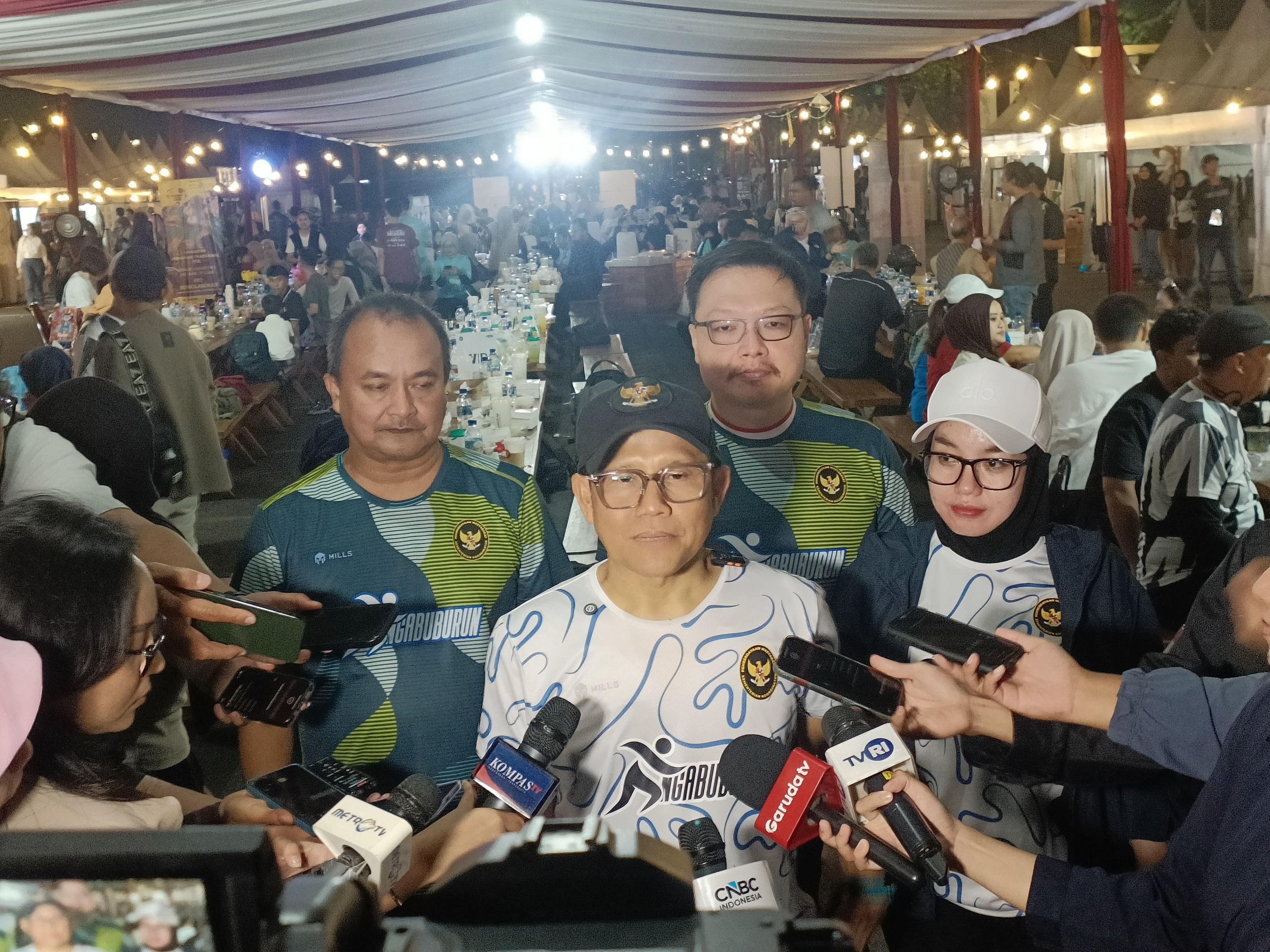 Menko PM Muhaimin Iskandar di GBK, Senayan, Jakarta, Minggu (8/3/2026). (BeritaNasional/Ahda)
