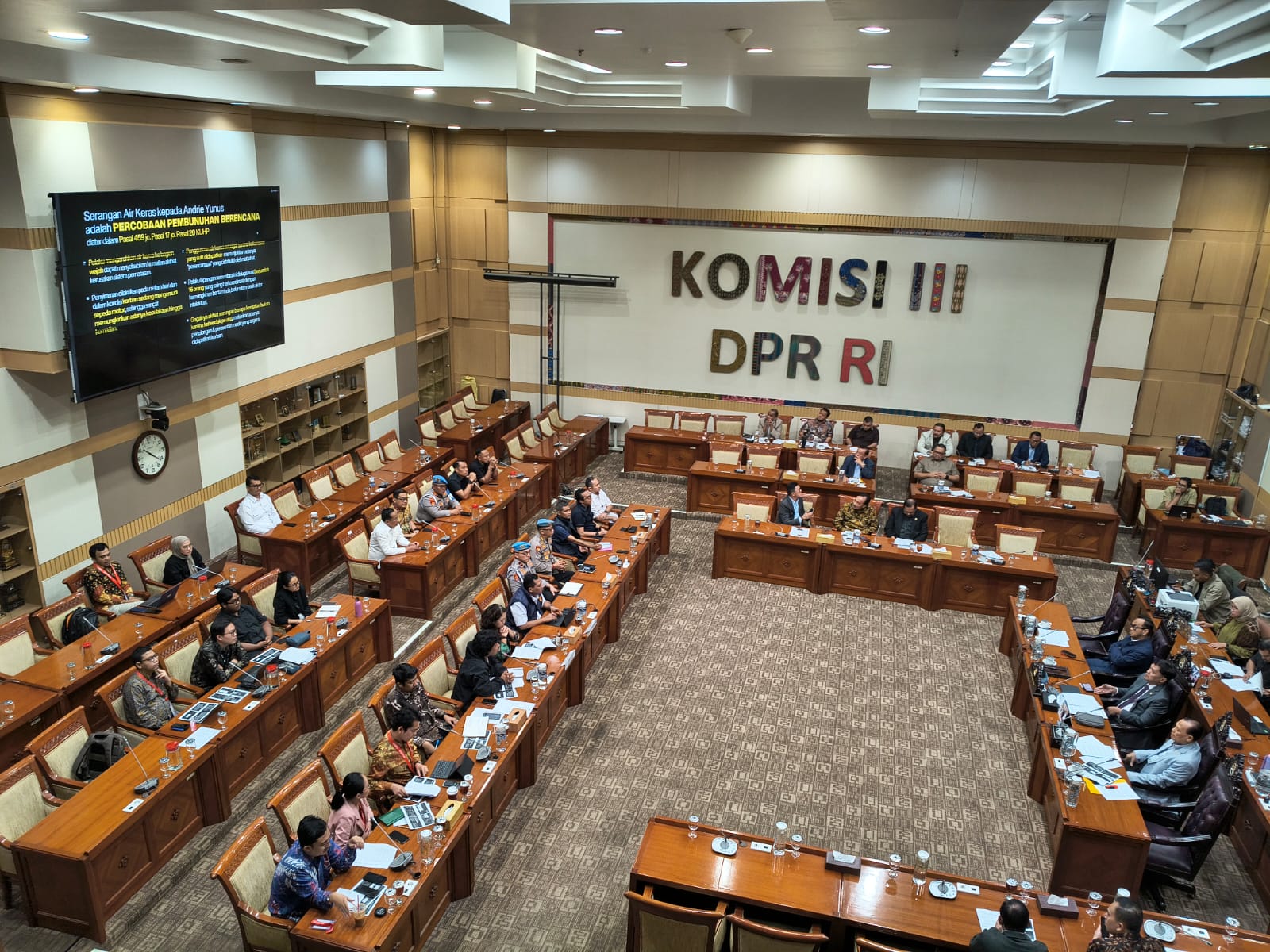 Rapat dengar pendapat Komisi III DPR RI di Kompleks Parlemen, Senayan, Jakarta, Selasa (31/3/2026. (BeritaNasional/Ahda)