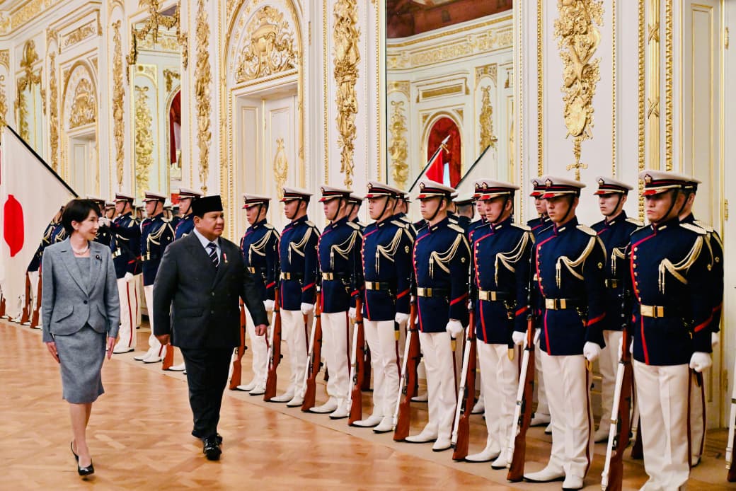 Presiden Prabowo Subianto dan PM Jepang Sanae Takaichi di Istana Akasaka, Tokyo, Selasa (31/3/2026). (BeritaNasional/BPMI Setpres)
