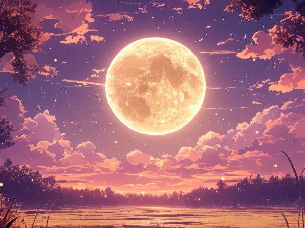 Ilustrasi fenomena langit Pink Moon 2026. (Foto/Freepik)