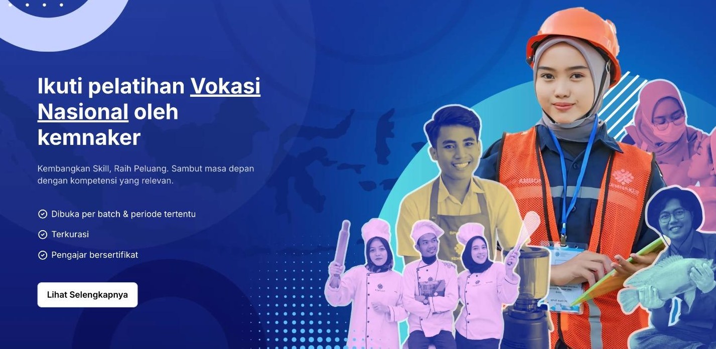 Pelatihan Vokasi gratis 2026 dari Kemnaker. (Foto/Dok Kemnaker)