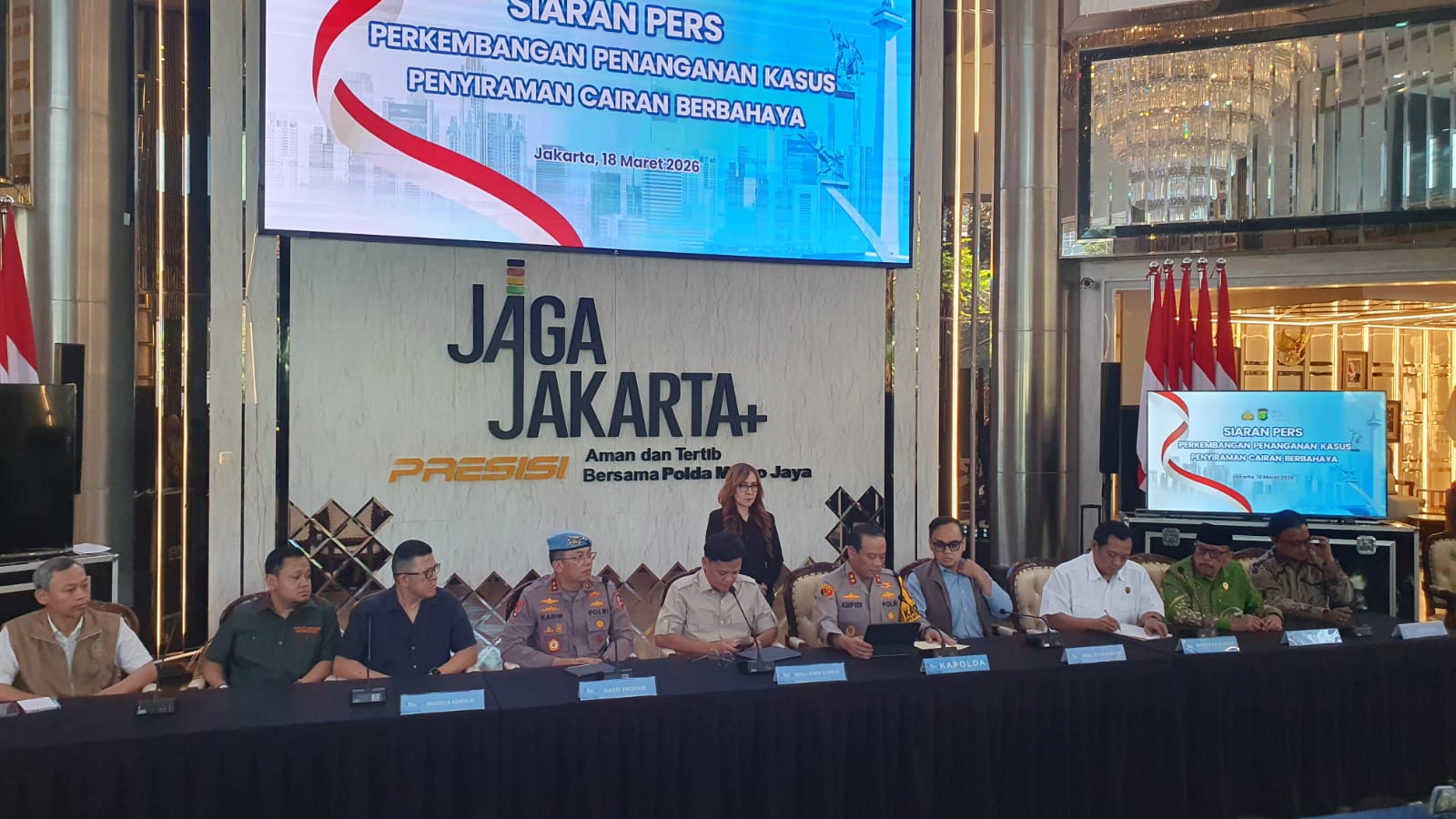 Polri dan sejumlah pihak melakukan jumpa pers di Jakarta. (BeritaNasional/Bachtiarudin)