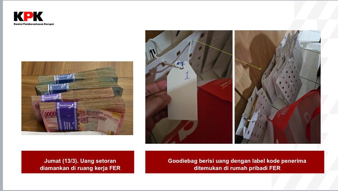 Foto barang bukti uang sitaan OTT di Cilacap Jawa Tengah. (BeritaNasional/Panji)