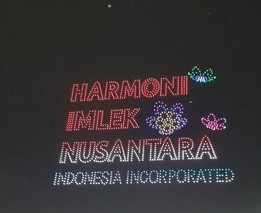 Pertunjukan puncak perayaan Tahun Baru Imlek di Jakarta parade drone. (BeritaNasional/istimewa)
