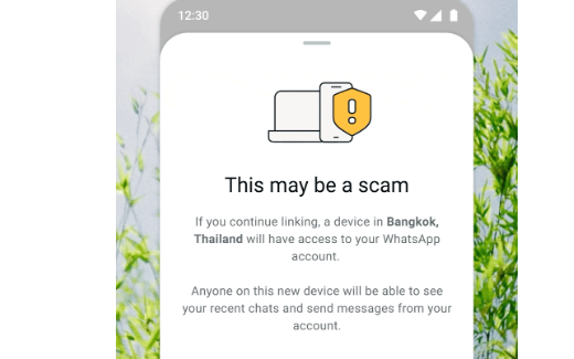 Fitur pendeteksi scam di WhatsApp. (Foto/meta.com)