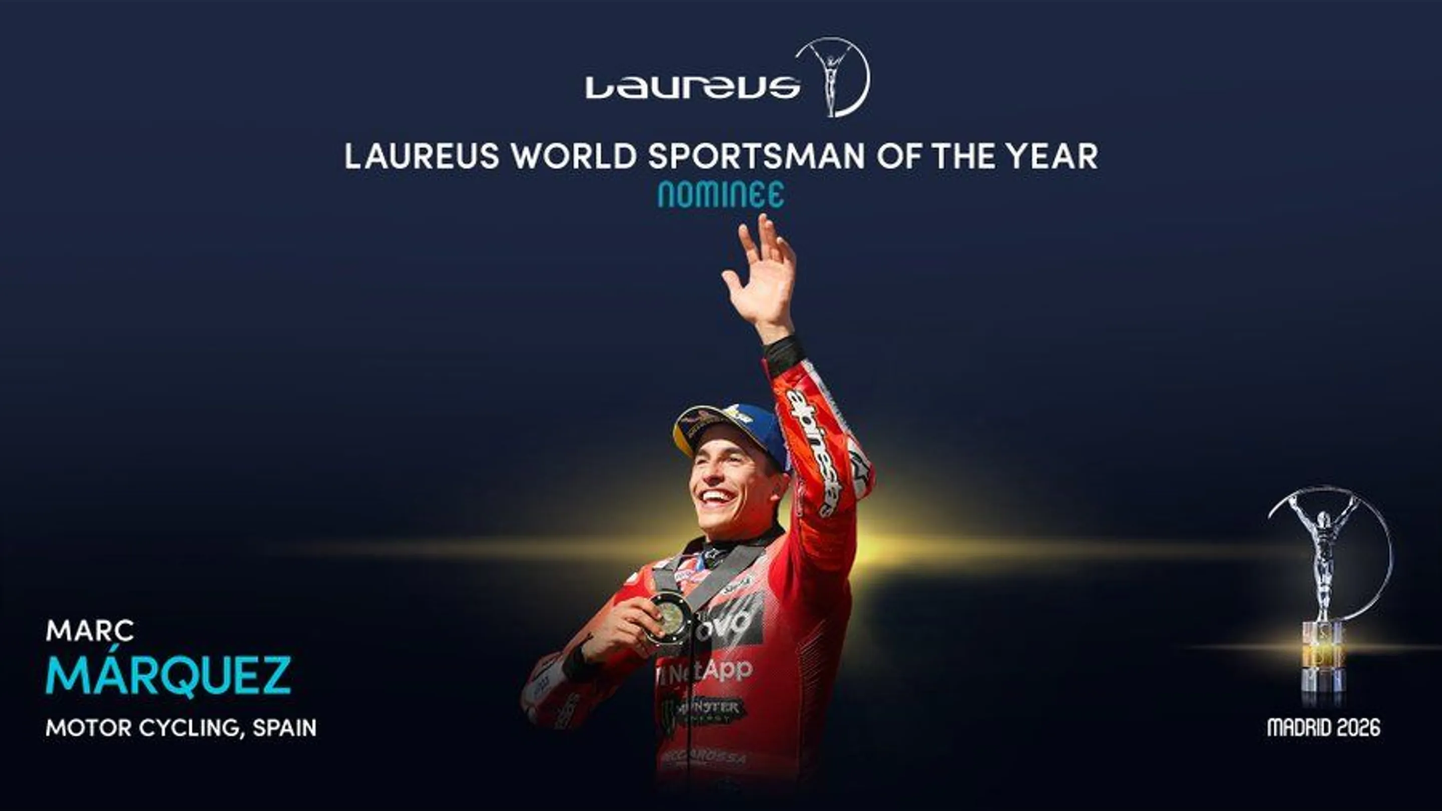 Musim Gemilang 2025 Antar Marc Marquez ke Panggung Laureus Awards. (Foto/Istimewa)