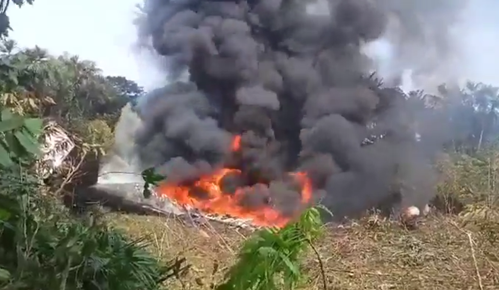 Pesawat Militer Kolombia Jatuh di Puerto Leguizamo. (Foto/istimewa)