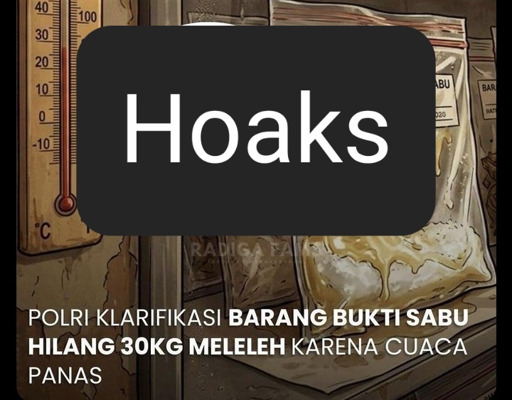 Polri Bantah Narasi Sabu Hilang karena Panas. (Foto/istimewa)