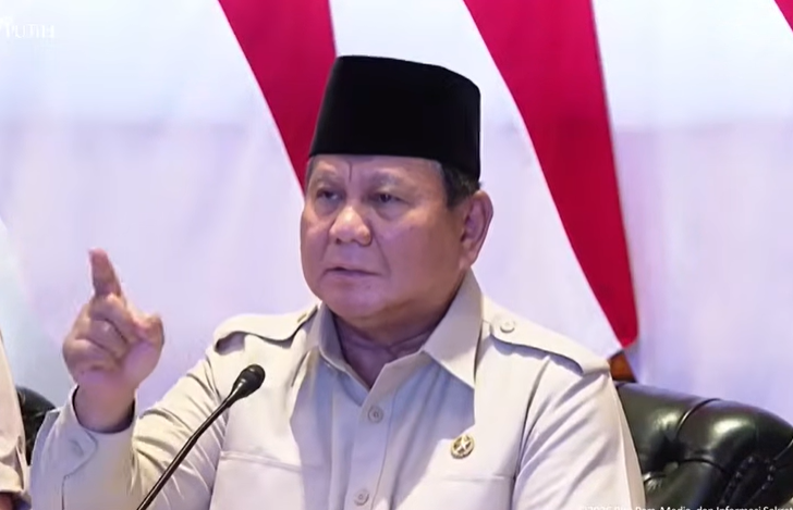 Presiden Prabowo Subianto tegaskan Indonesia harus siap hadapi dampak perang Timur Tengah. (BeritaNasional/YT BPMI Setpres)
