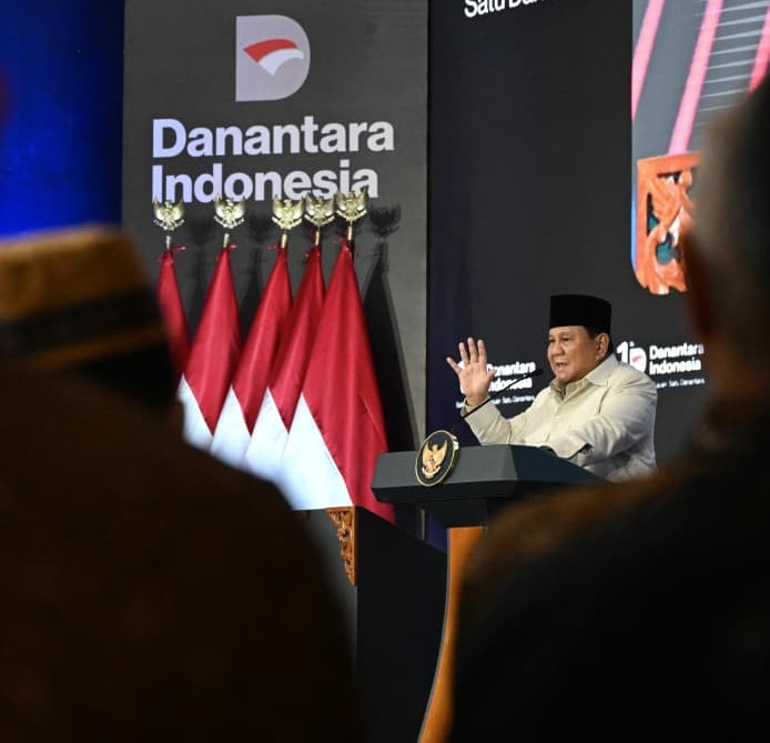 Prabowo saat menghadiri acara tasyakuran Hari Ulang Tahun (HUT) ke-1 Danantara Indonesia. (Foto/Cahyo - Biro Pers Sekretariat Presiden)