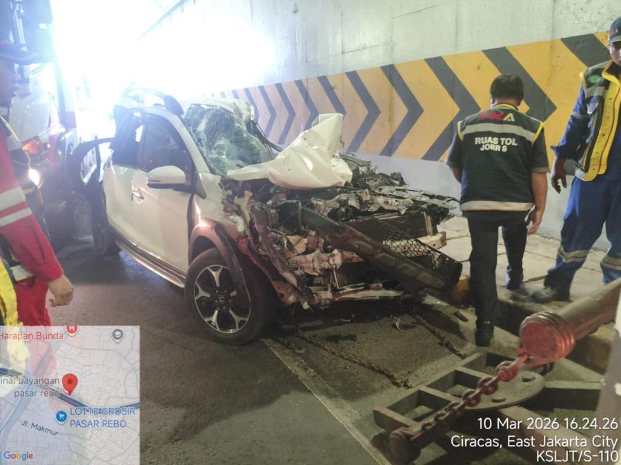 Kecelakaan beruntun terjadi di ruas Tol JORR KM 30+800 B. (Foto/Ist)