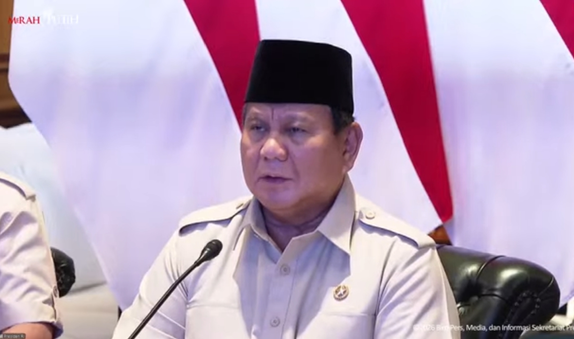 Presiden Indonesia Prabowo Subianto  (Foto/YouTube Setpres)