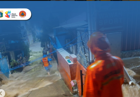 Banjir Jakarta Minggu (22/3/2026) pagi. (BeritaNasional/BPBD DKI)