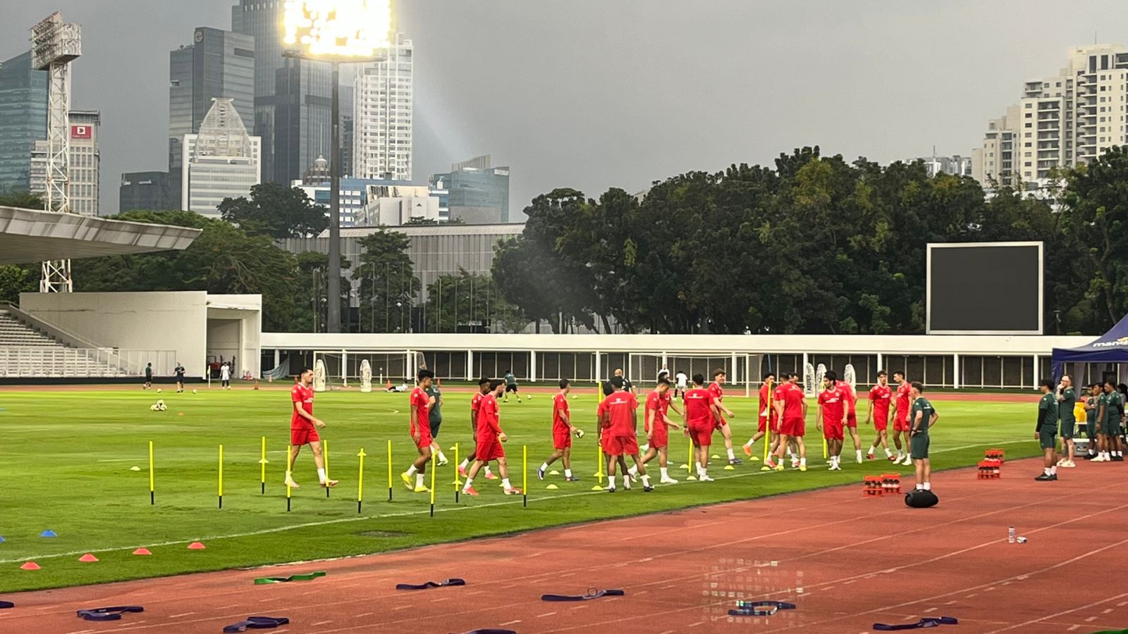 Timnas Indonesia Matangkan Persiapan Hadapi Saint Kitts and Nevis. (BeritaNasional/Harits Tryan)