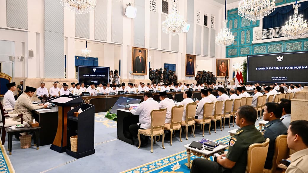 Sidang kabinet paripurna di istana presiden Jakarta. (BeritaNasional/Setpres)