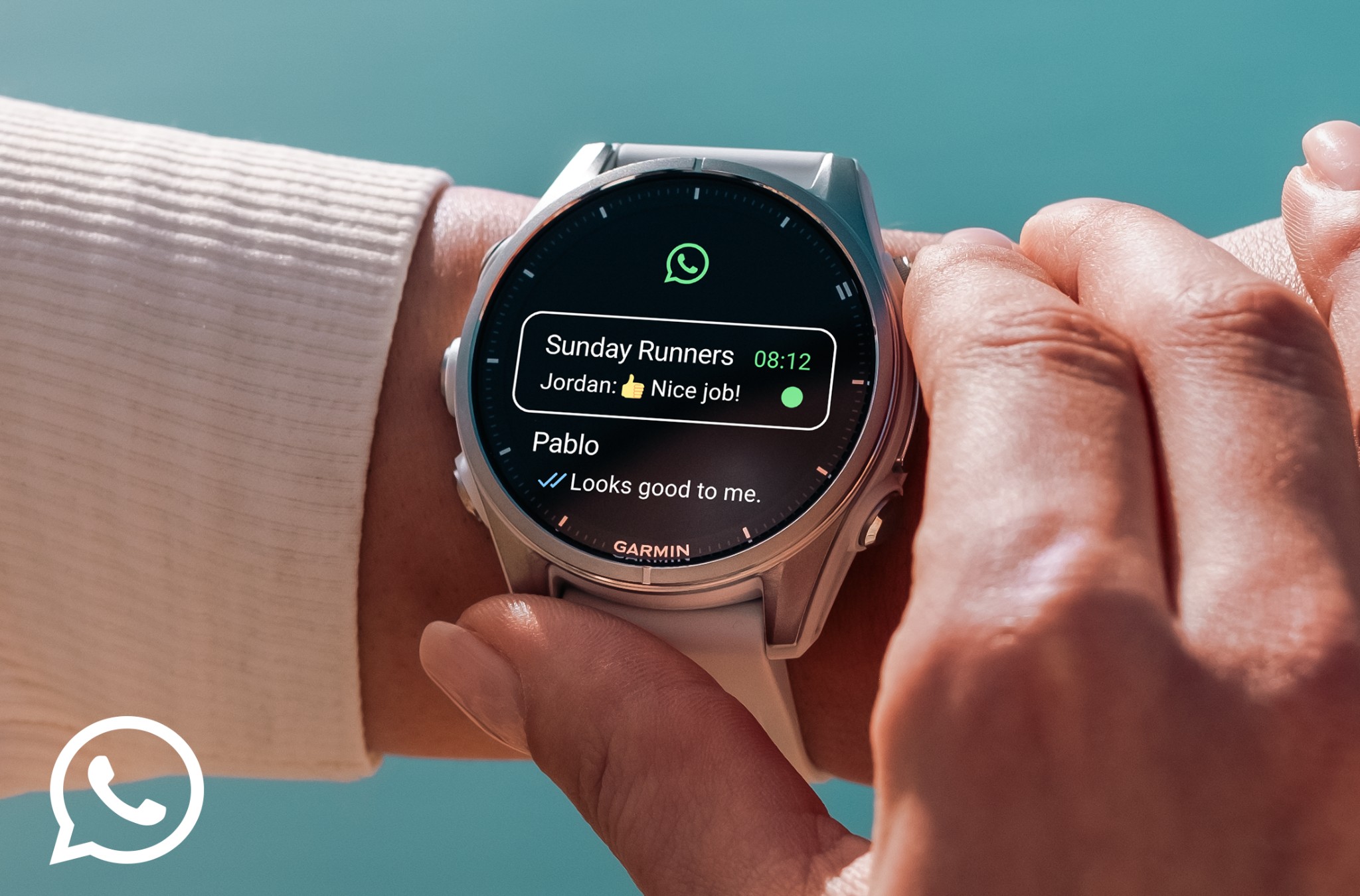 Aplikasi WhatsApp hadir di smartwatch Garmin. (Foto/doc. Garmin)