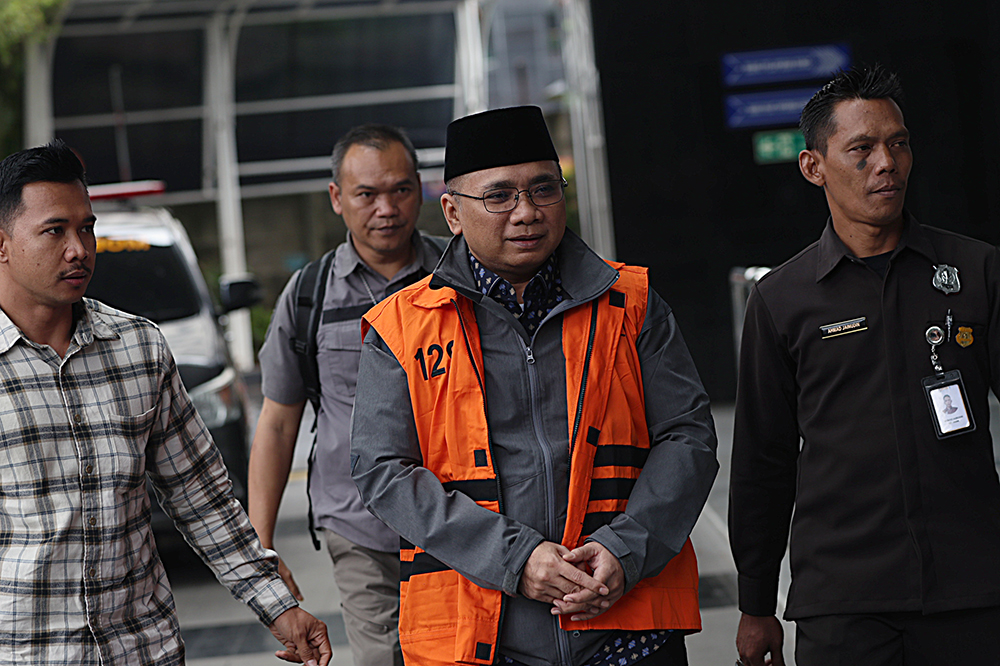 Mantan Menteri Agama periode 2020-2024 Yaqut Cholil Qoumas kembali menjaani penahanan di rumah tahanan (rutan). (BeritaNasional/Elvis Sendouw)