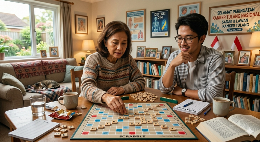 Peringatan 13 April - Hari Scrabble Sedunia. (BeritaNasional/Gemini AI-Kiswondari)