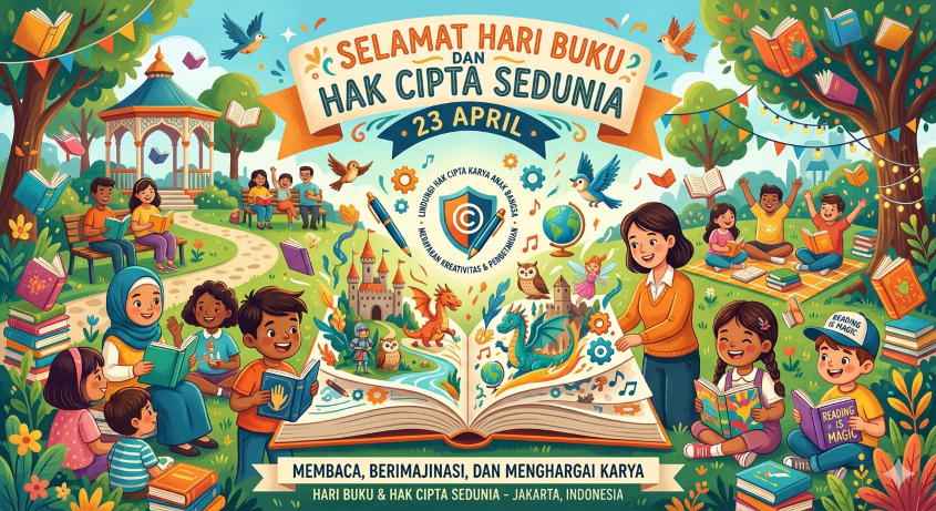 Peringatan 23 April - Hari Buku dan Hak Cipta Sedunia. (BeritaNasional/Gemini AI-Kiswondari)